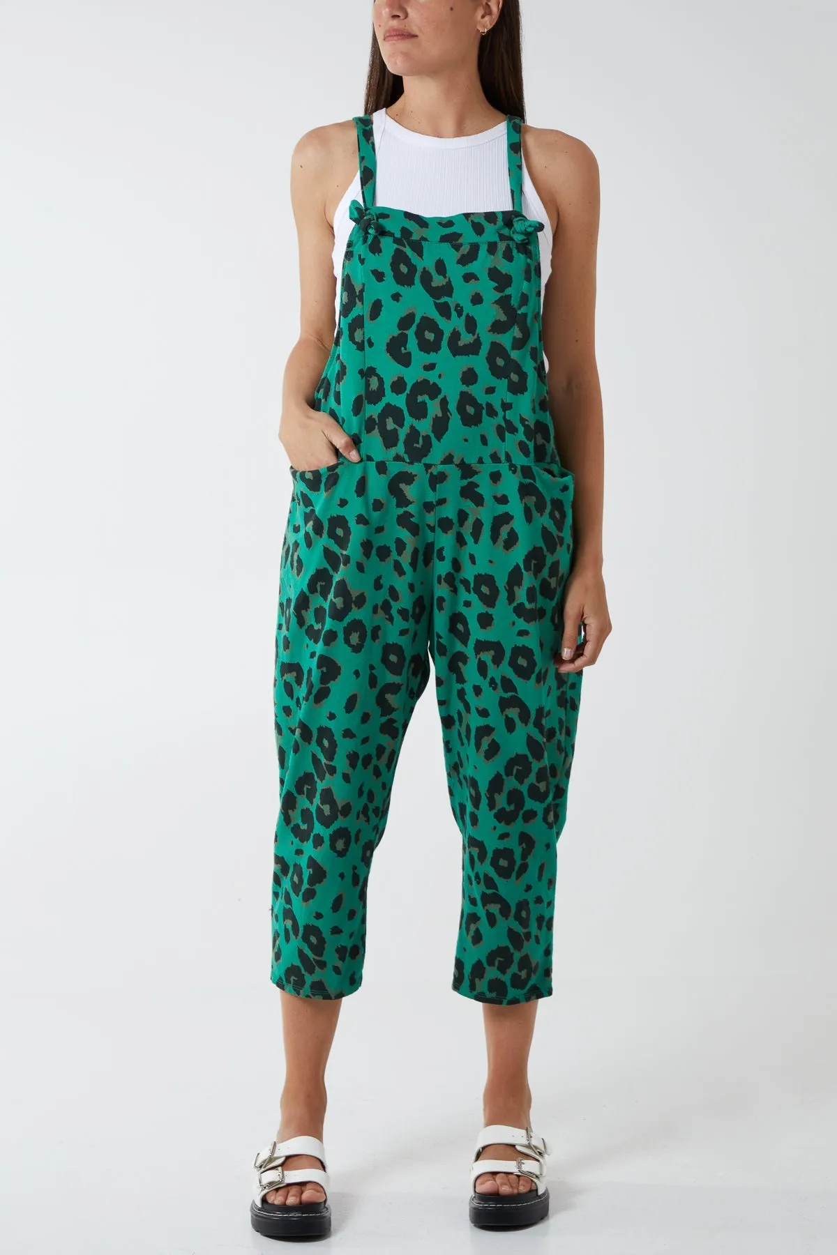 Leopard Print Dungarees
