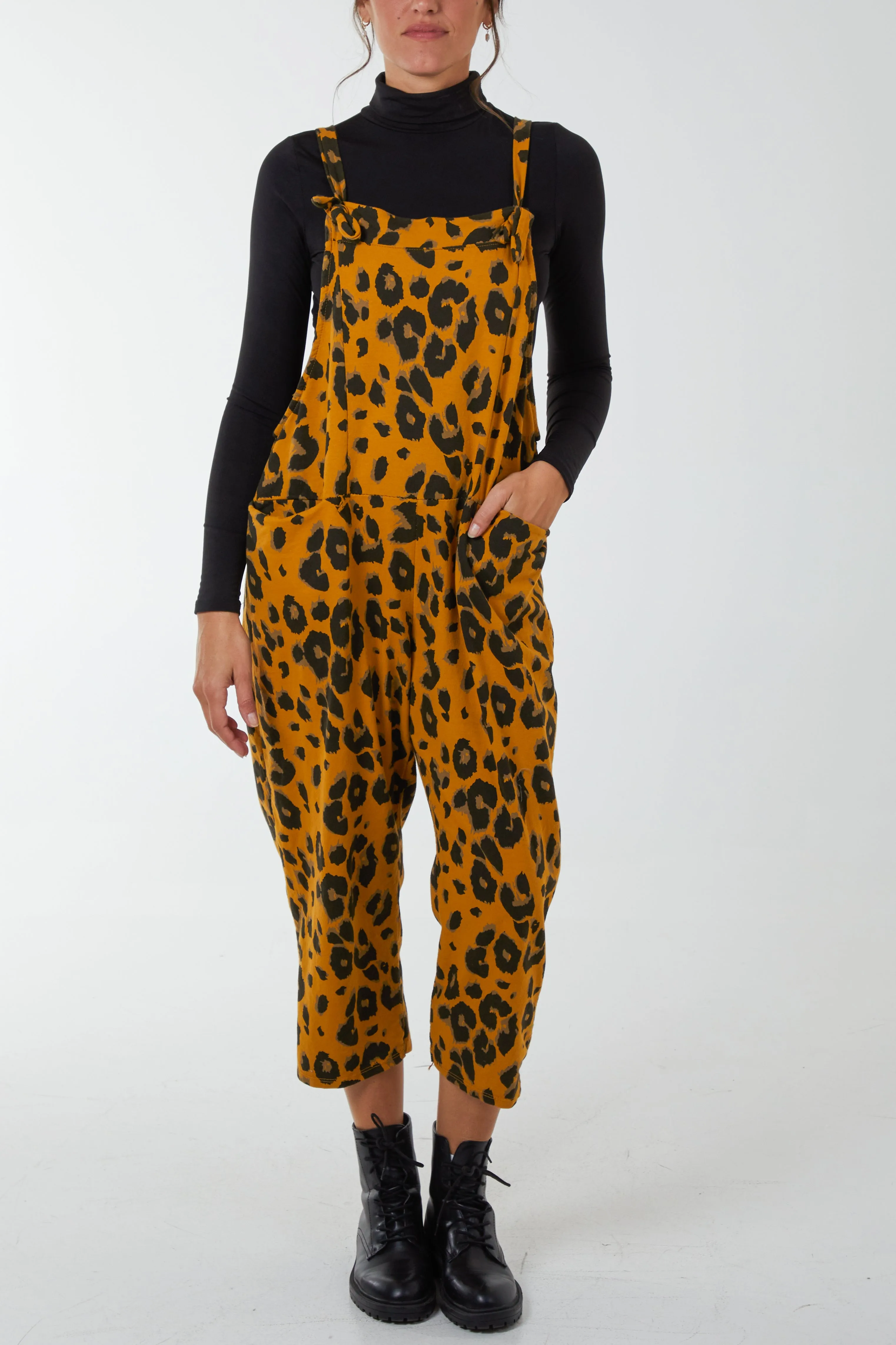 Leopard Print Dungarees