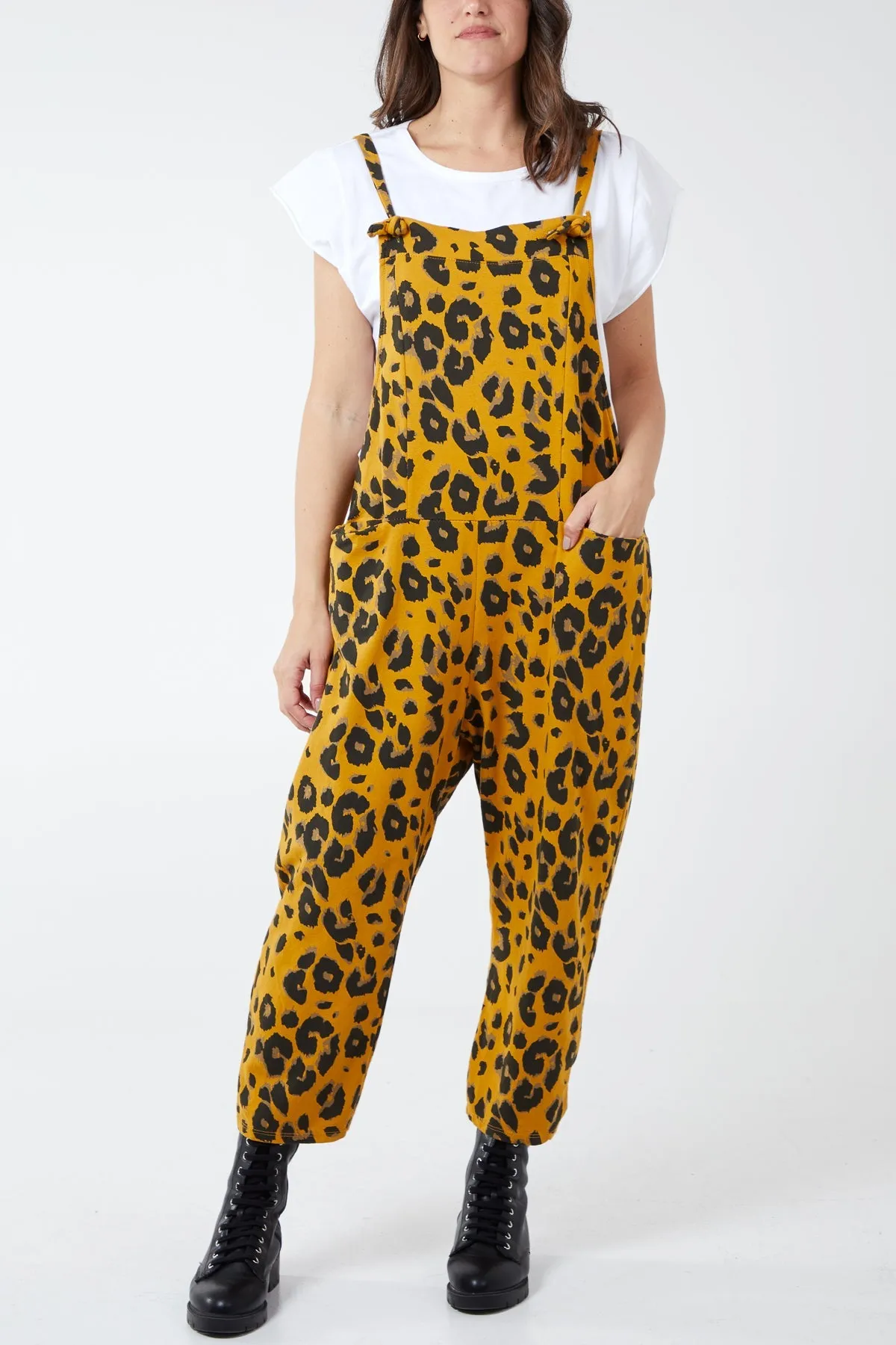 Leopard Print Dungarees