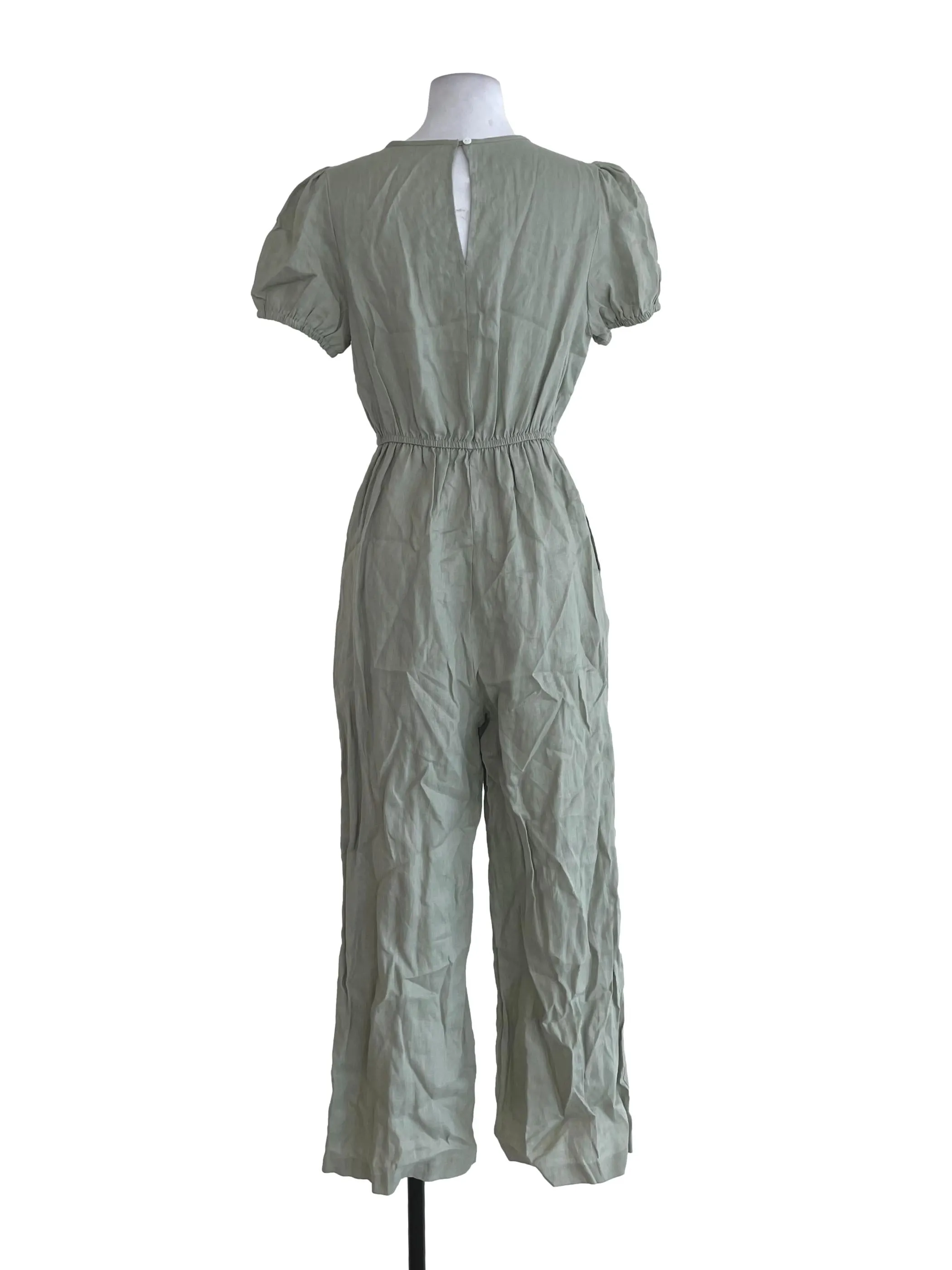 Light Green Puff Sleeves Jumpsuit TEM