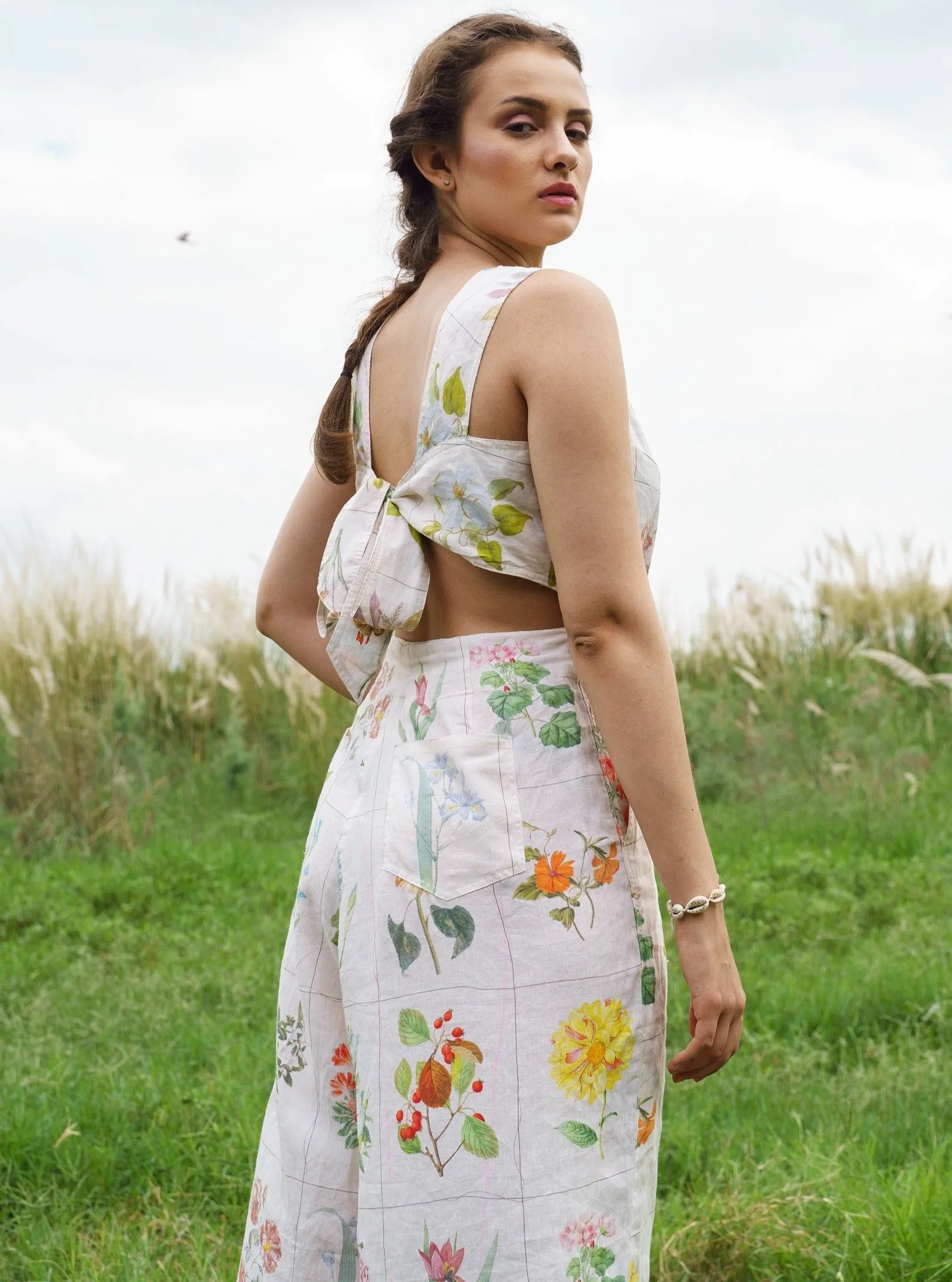 Light Yellow Roza Printed Jumpsuit