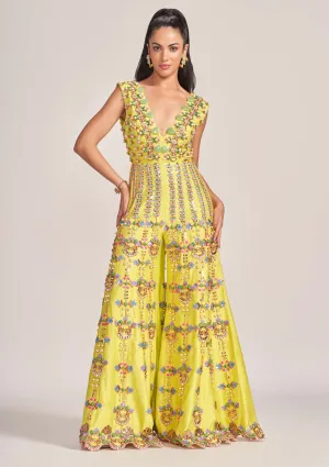 Lime embellished jumpsuit