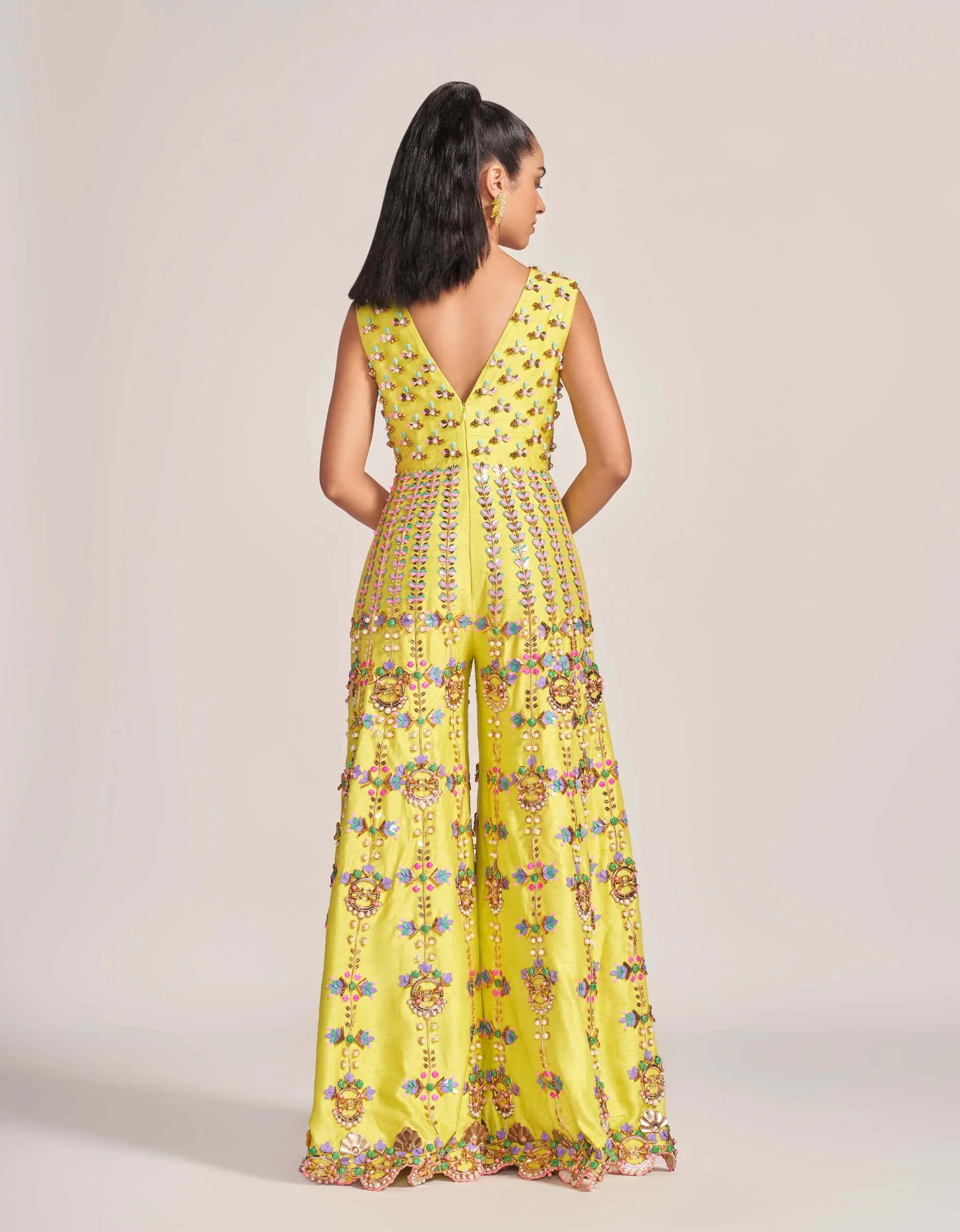 Lime embellished jumpsuit