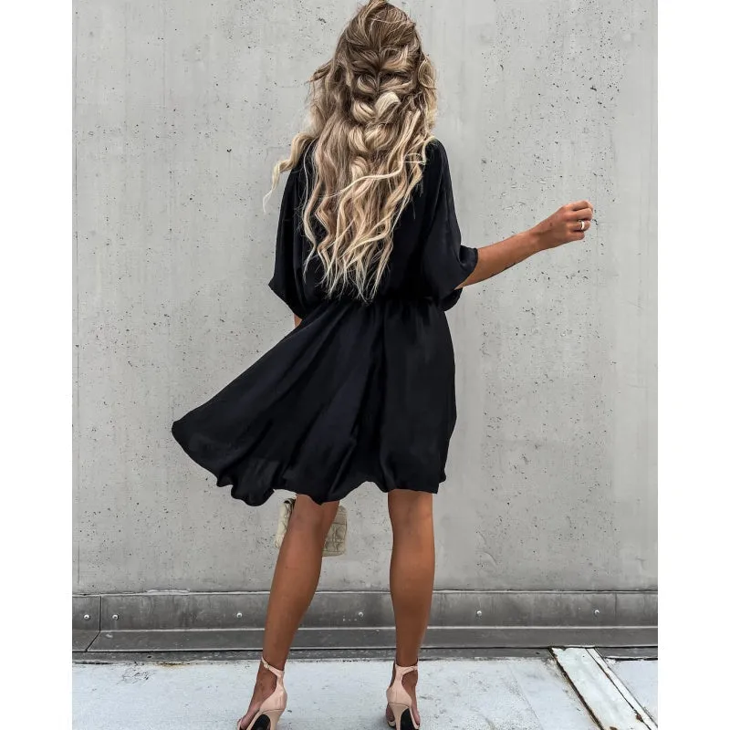 💖Limited Sale 50% OFF💖Women's Fluttering Loose Waist Irregular Hem Dresses