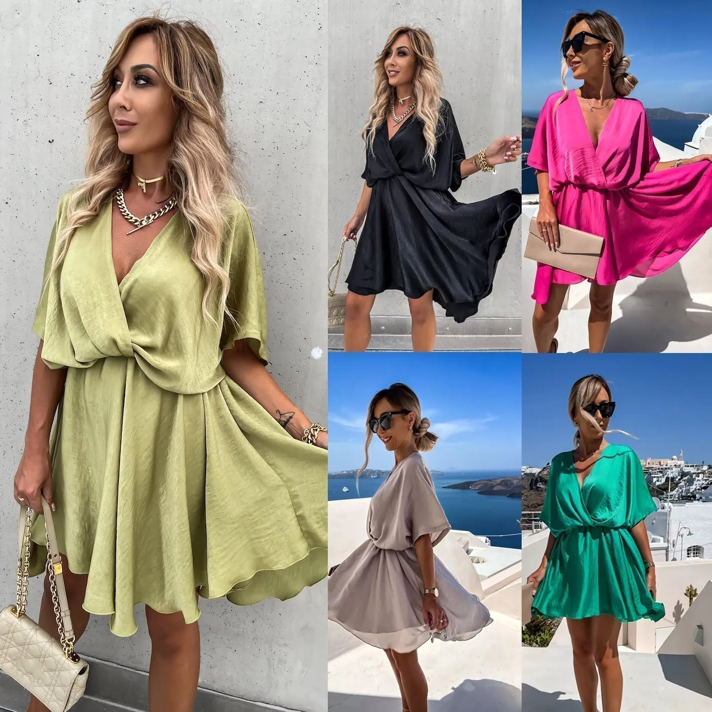 💖Limited Sale 50% OFF💖Women's Fluttering Loose Waist Irregular Hem Dresses