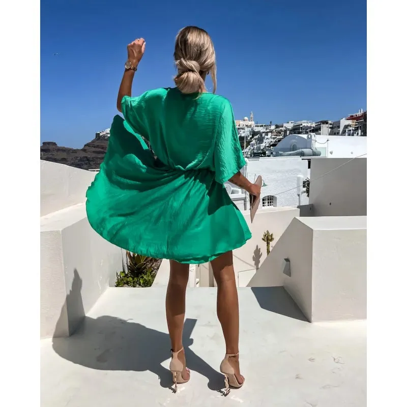 💖Limited Sale 50% OFF💖Women's Fluttering Loose Waist Irregular Hem Dresses