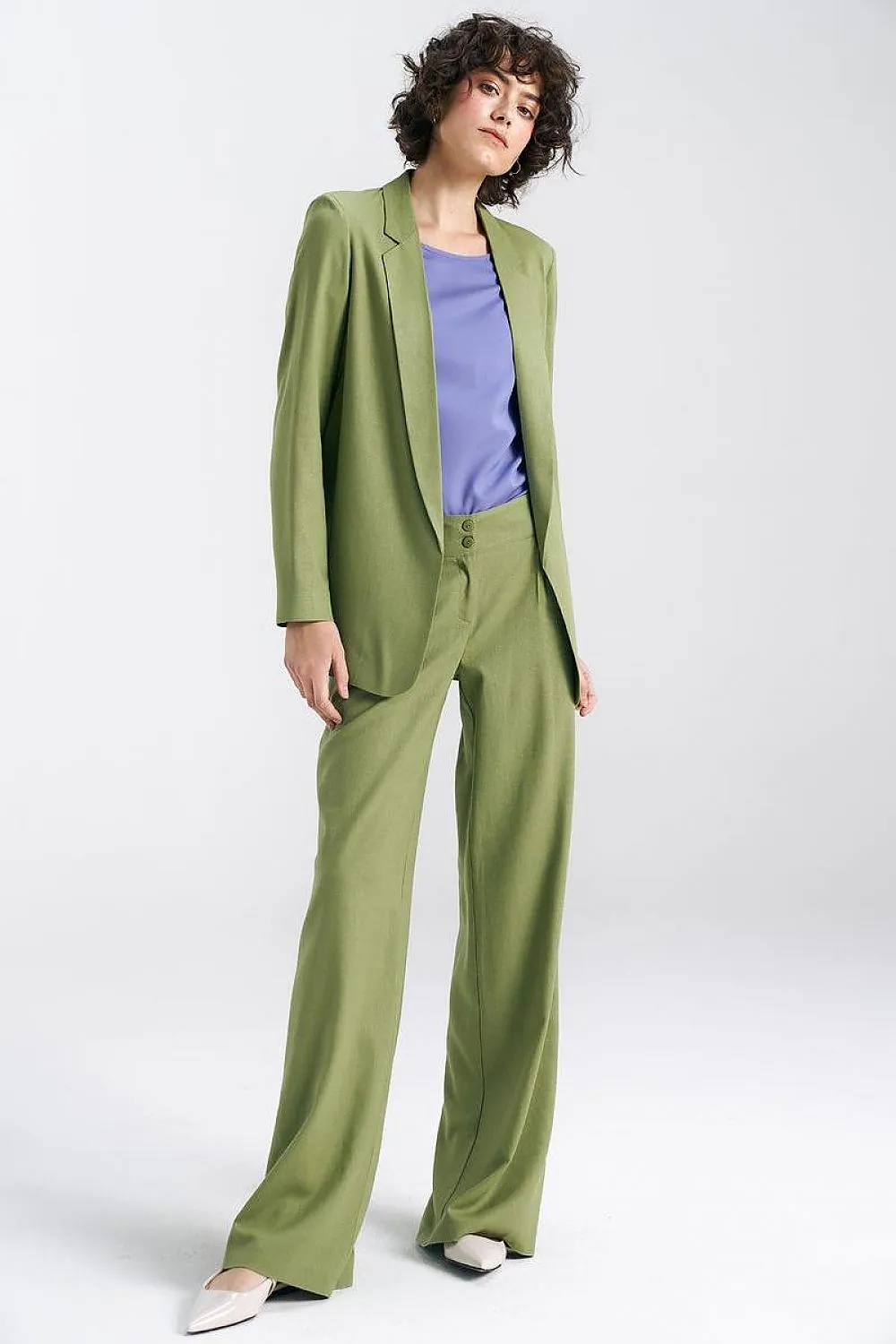 Lined Lapel Loose-Fit Jacket