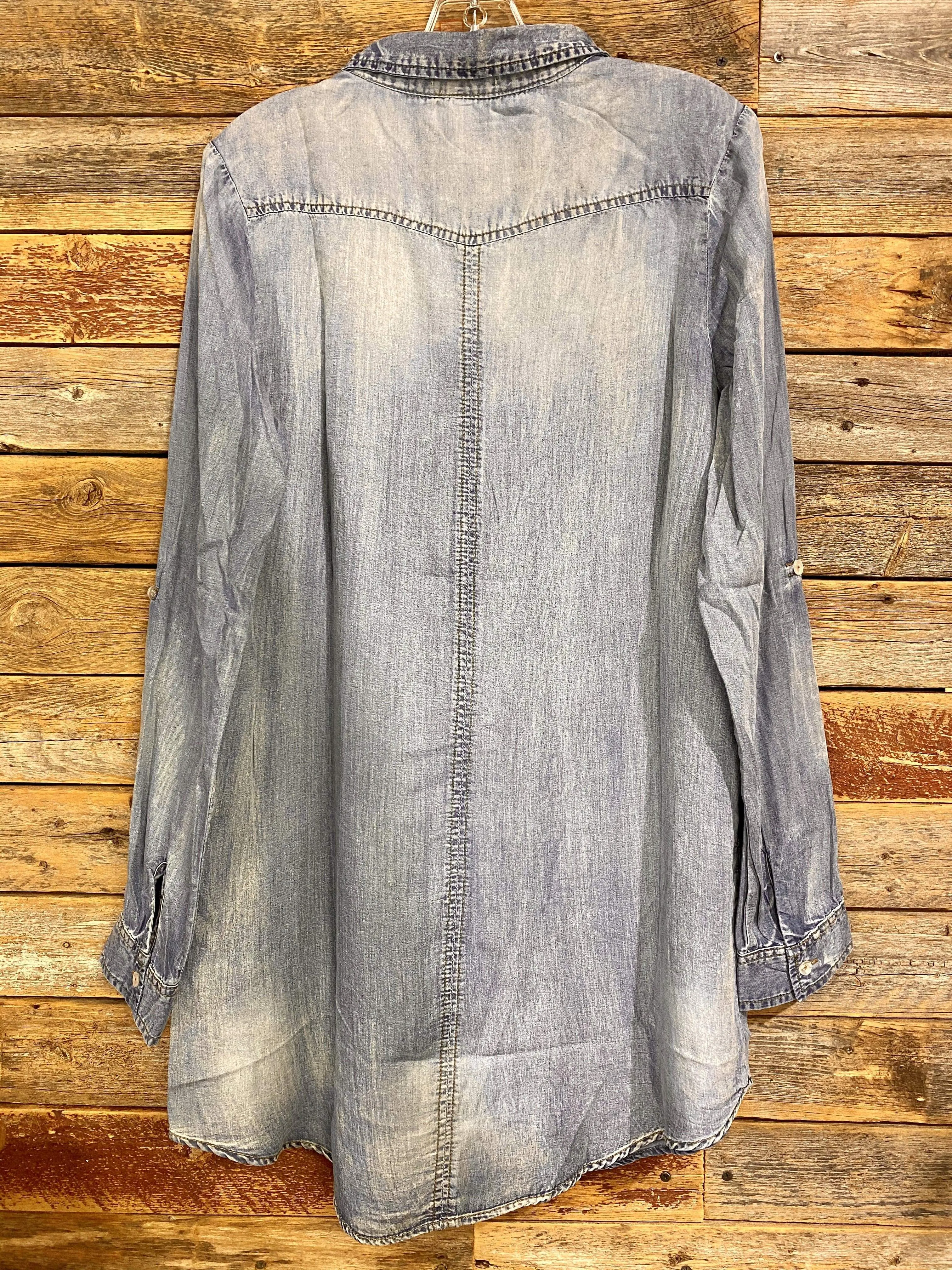 Long Sleeve Denim Dress Tunic