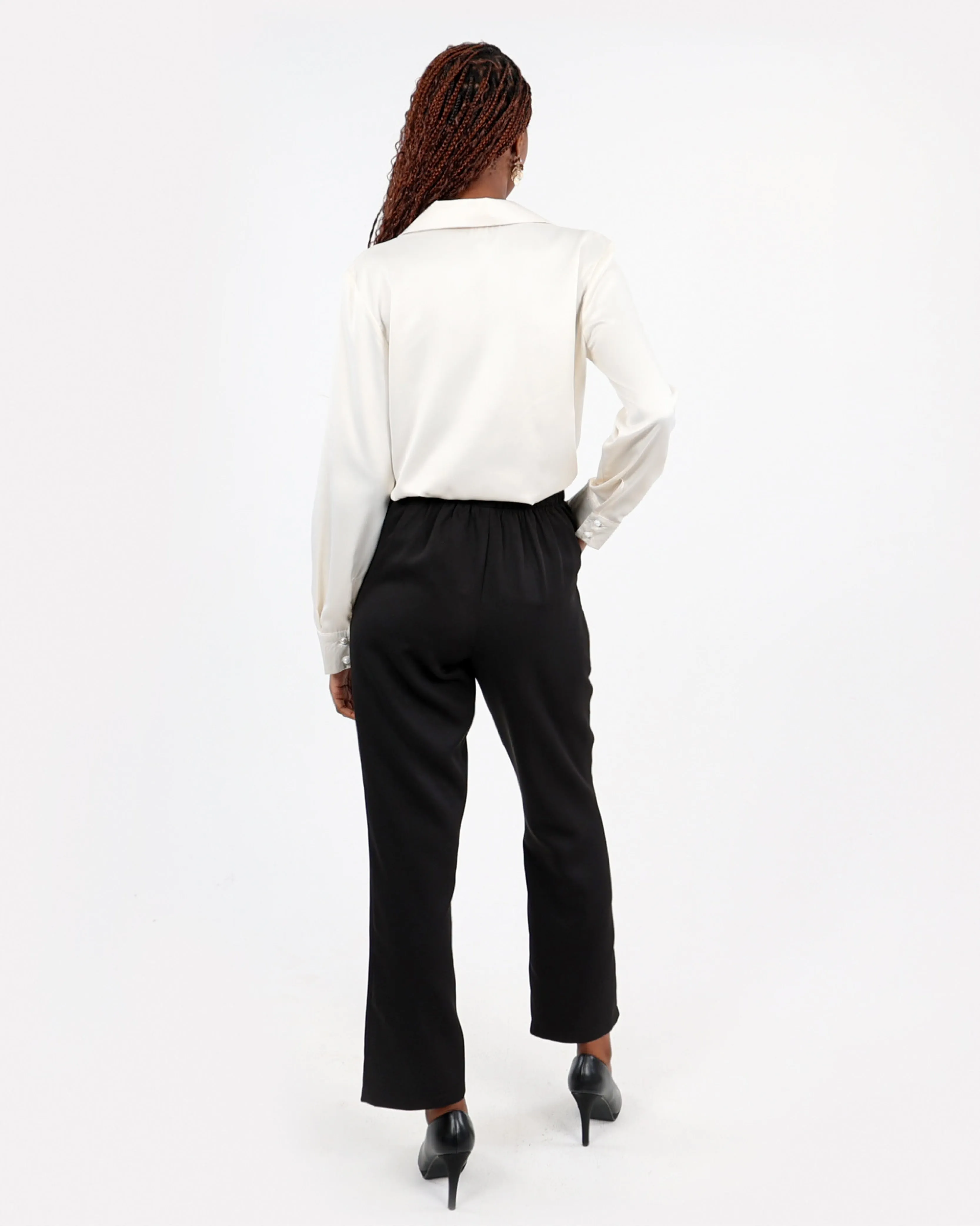 Long Sleeve Satin Blouse