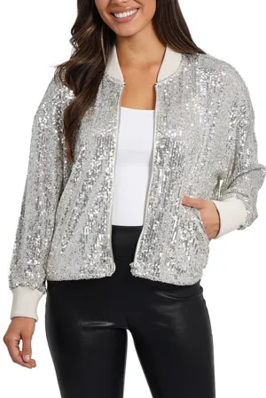 Love Token Sequined Evening Bomber Jacket