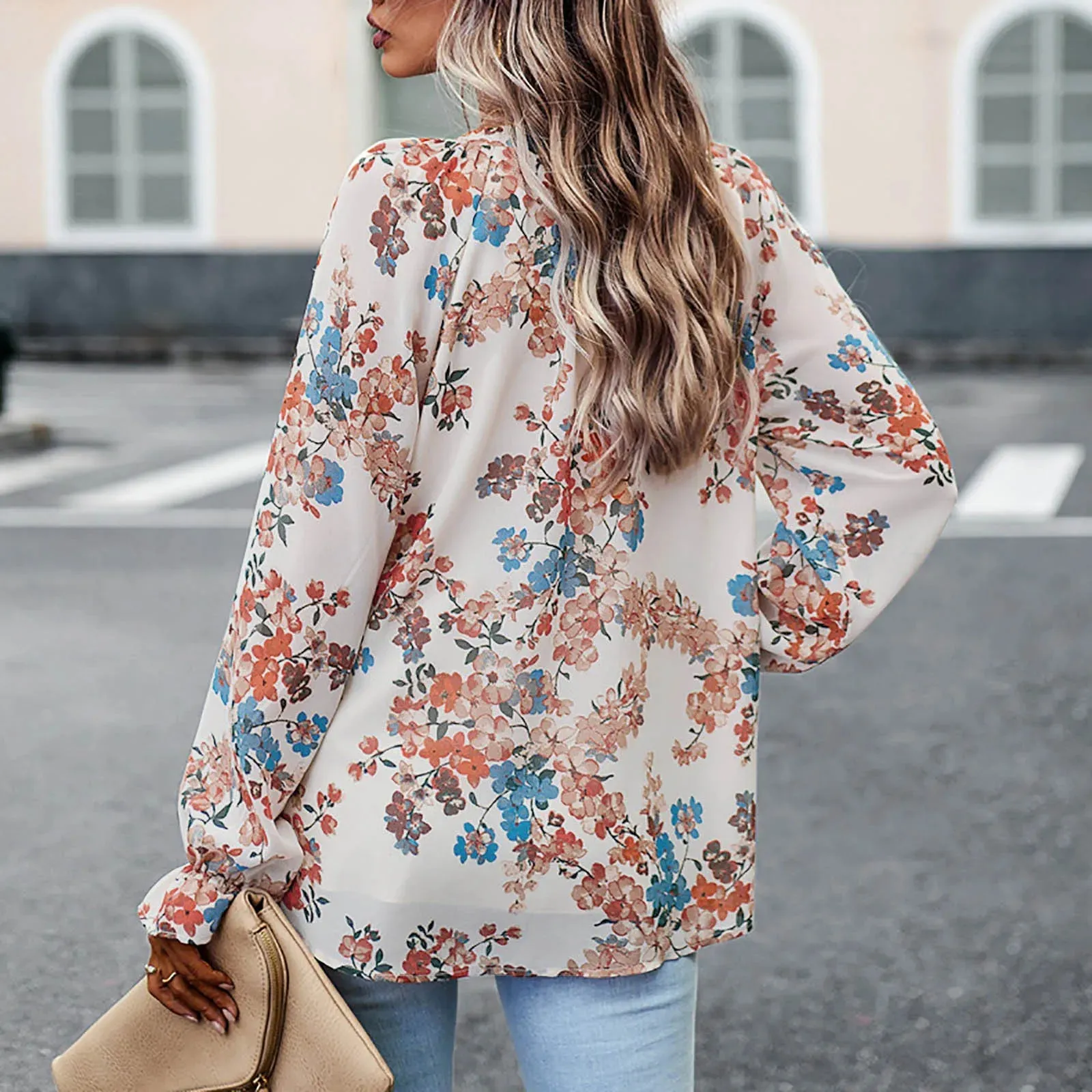 Lucia – Elegant Floral Print Long Sleeve Shirt for Women
