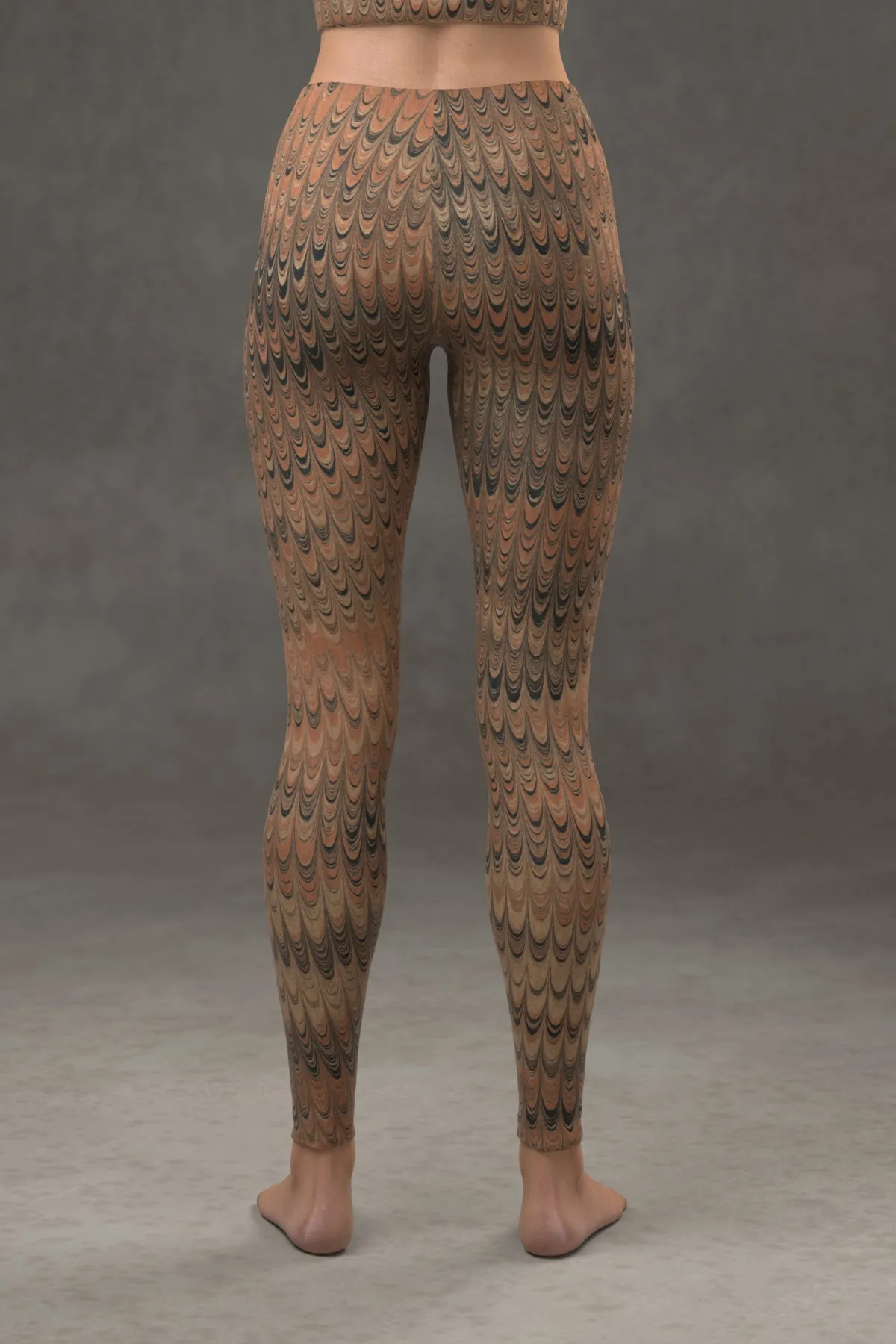 Marbled Combed Leggings: Earth