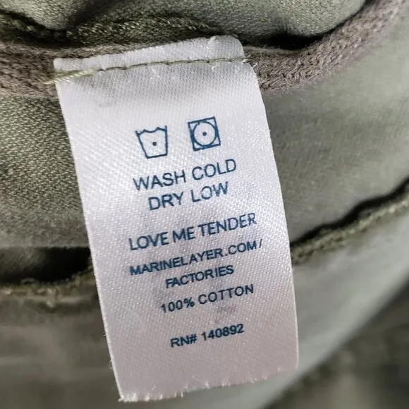 Marine Layer $145 Elle Utility Jacket Coat Olive Army Green Denim Cargo size S