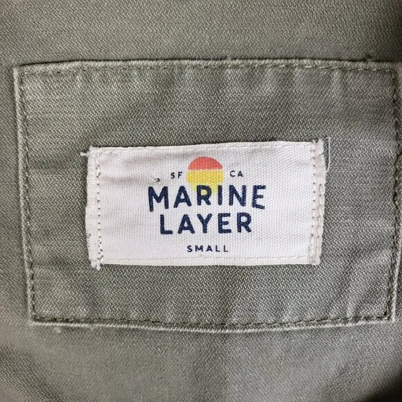 Marine Layer $145 Elle Utility Jacket Coat Olive Army Green Denim Cargo size S