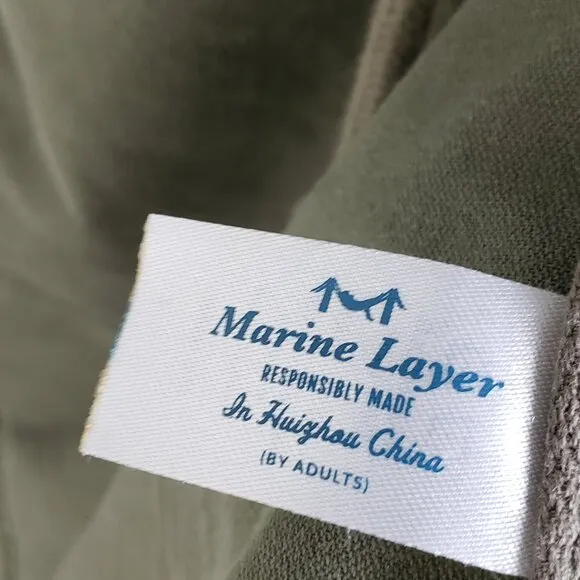 Marine Layer $145 Elle Utility Jacket Coat Olive Army Green Denim Cargo size S