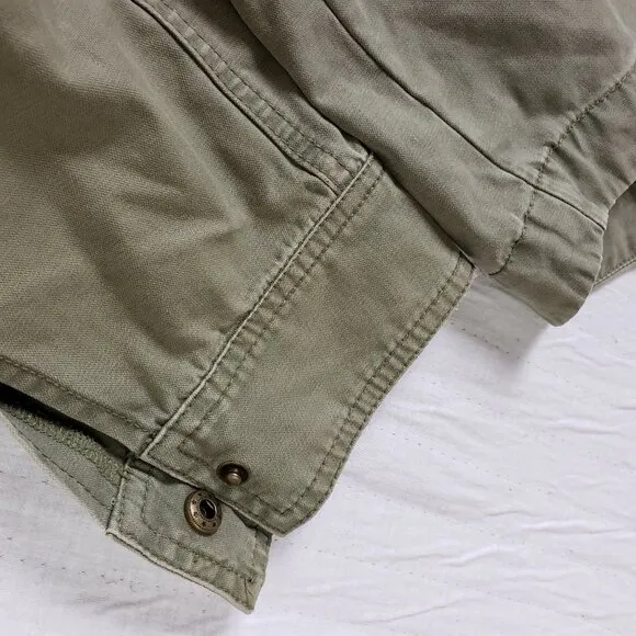 Marine Layer $145 Elle Utility Jacket Coat Olive Army Green Denim Cargo size S
