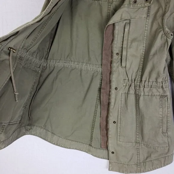 Marine Layer $145 Elle Utility Jacket Coat Olive Army Green Denim Cargo size S