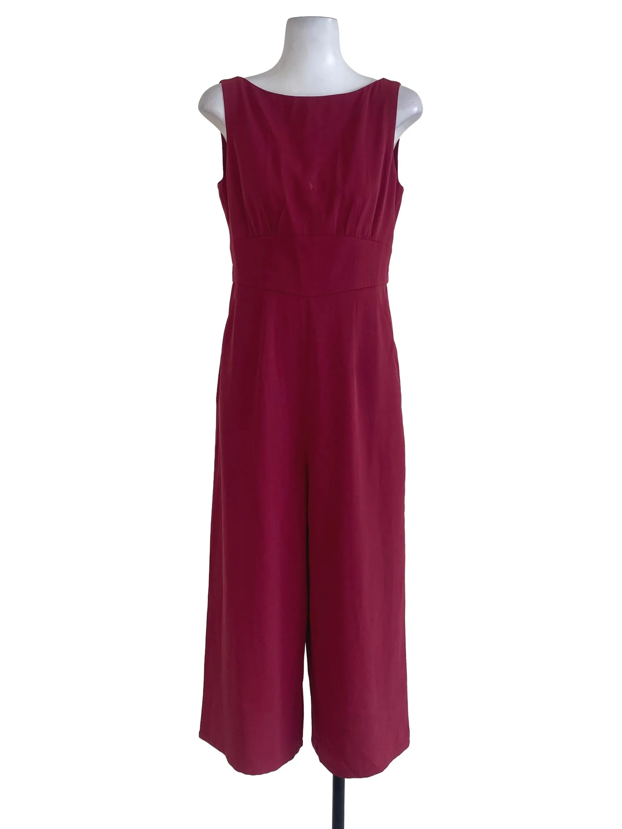 Maroon Plain Jumpsuit