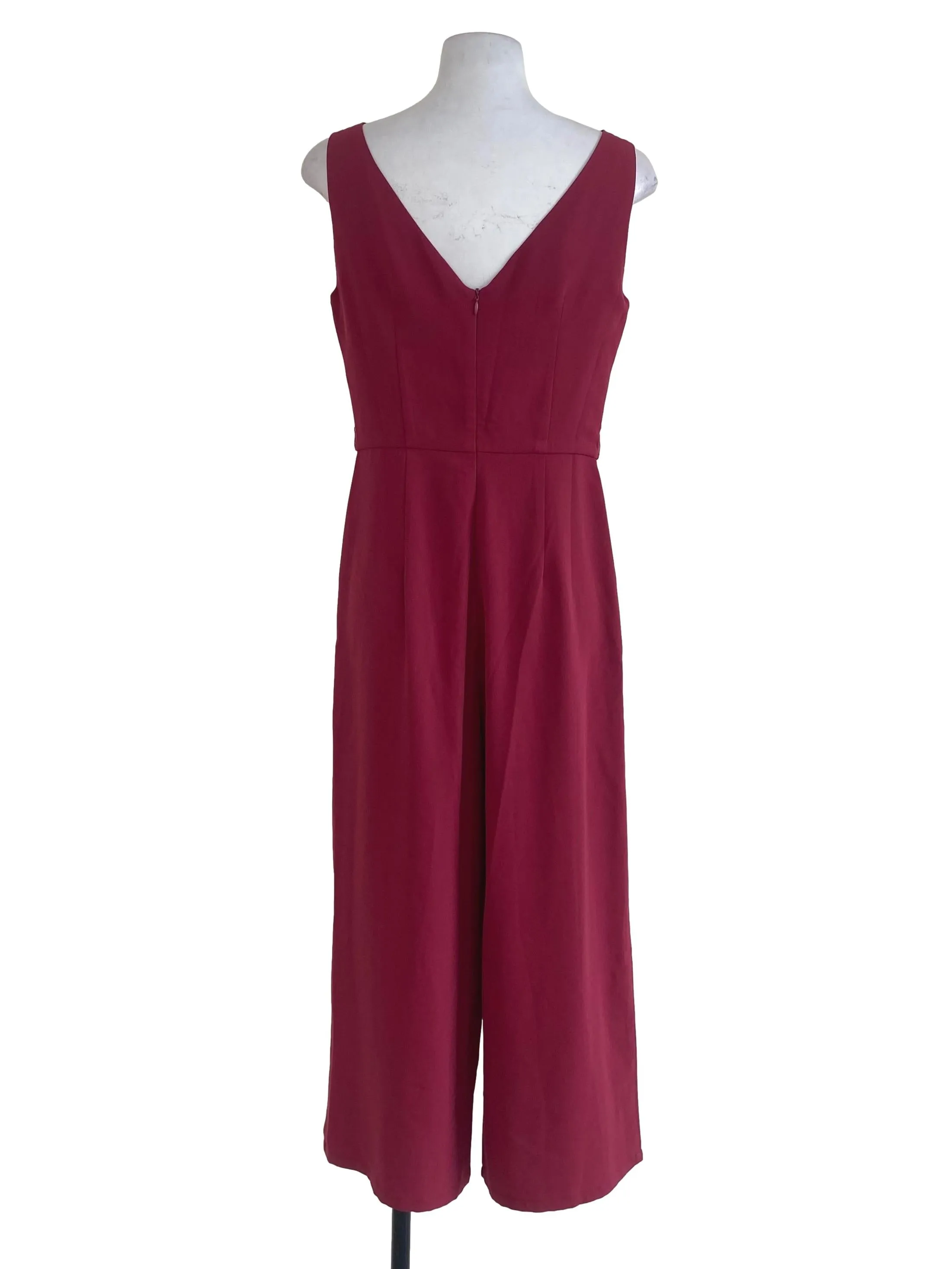 Maroon Plain Jumpsuit
