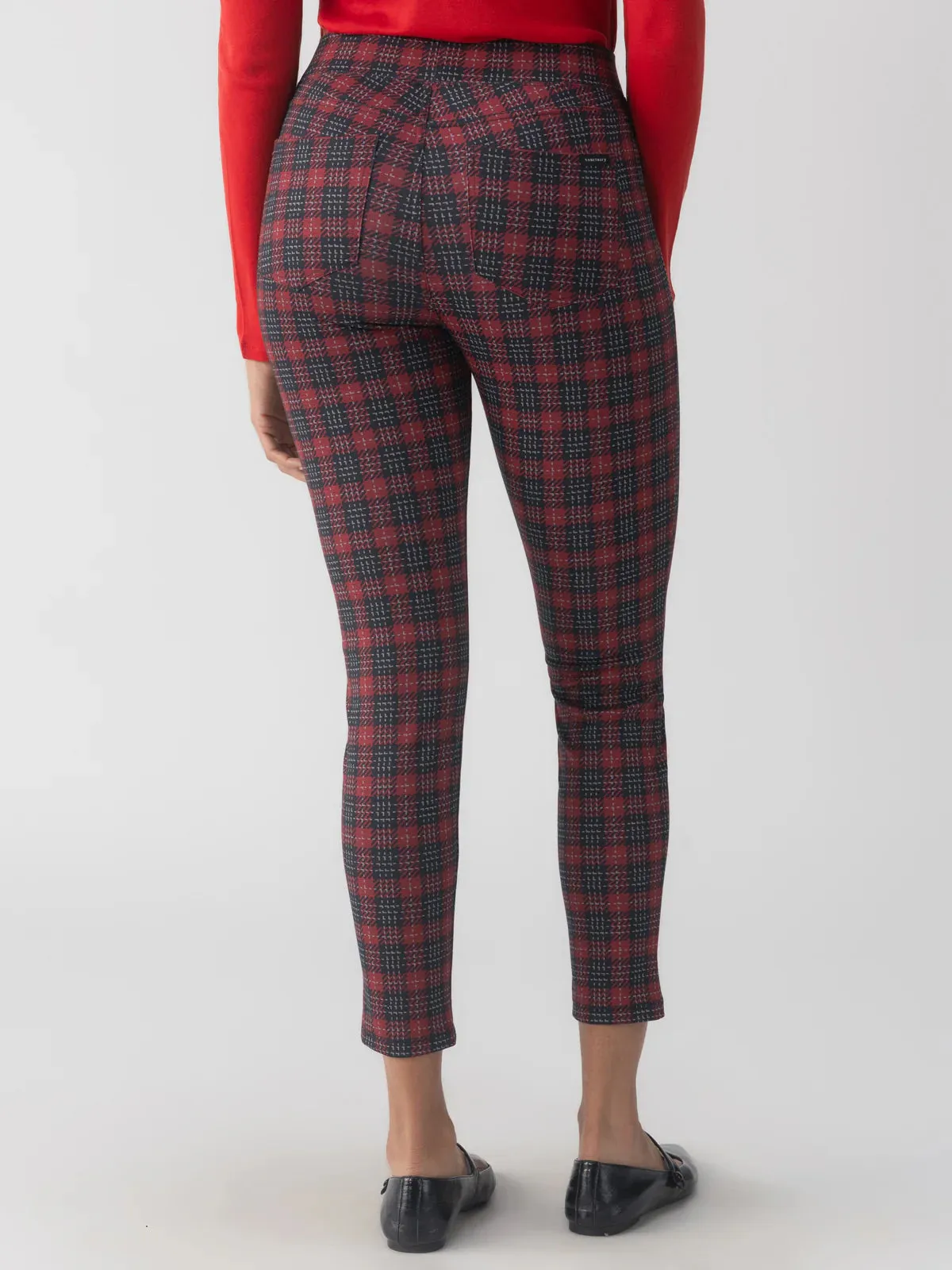 Mars Red Check Runway Legging