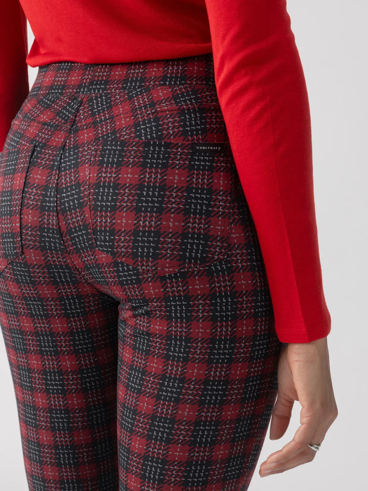 Mars Red Check Runway Legging