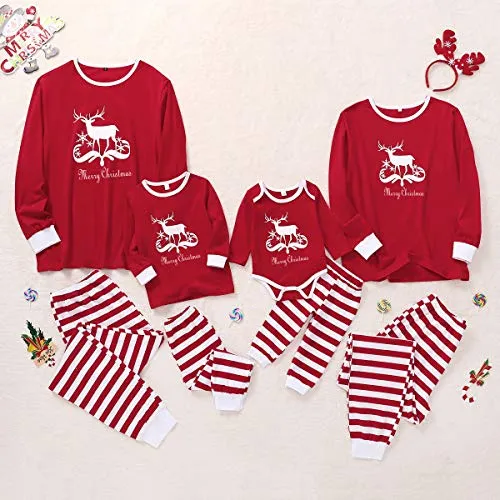 Matching Family Pajamas Christmas Pjs Sets Holiday Sleepwear Outfits Cute Pjs Pants 2 PCs Couple Christmas Pajamas for Women, Size Small