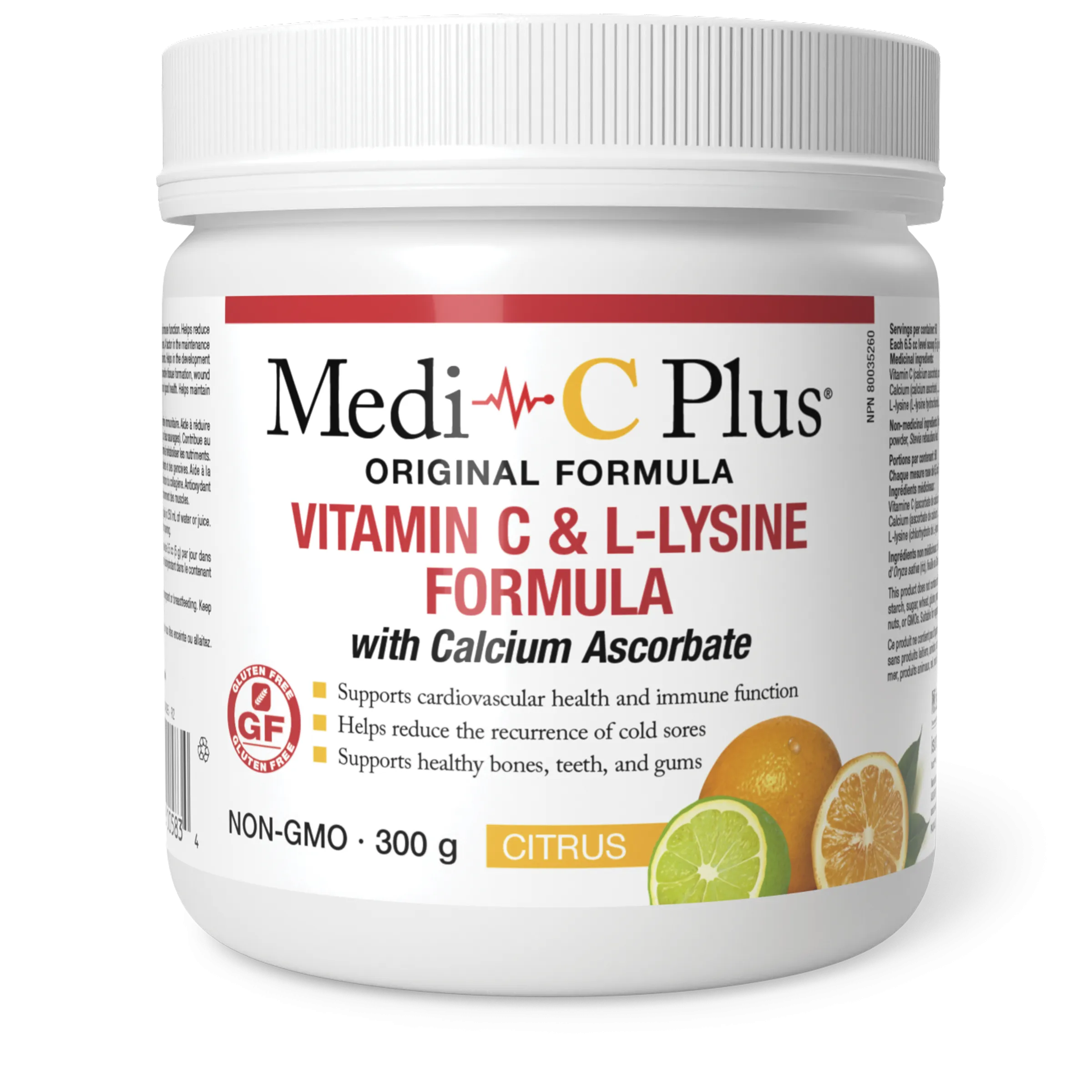 Medi-C Plus Vitamin C & L-Lysine Formula with Calcium Ascorbate - Citrus