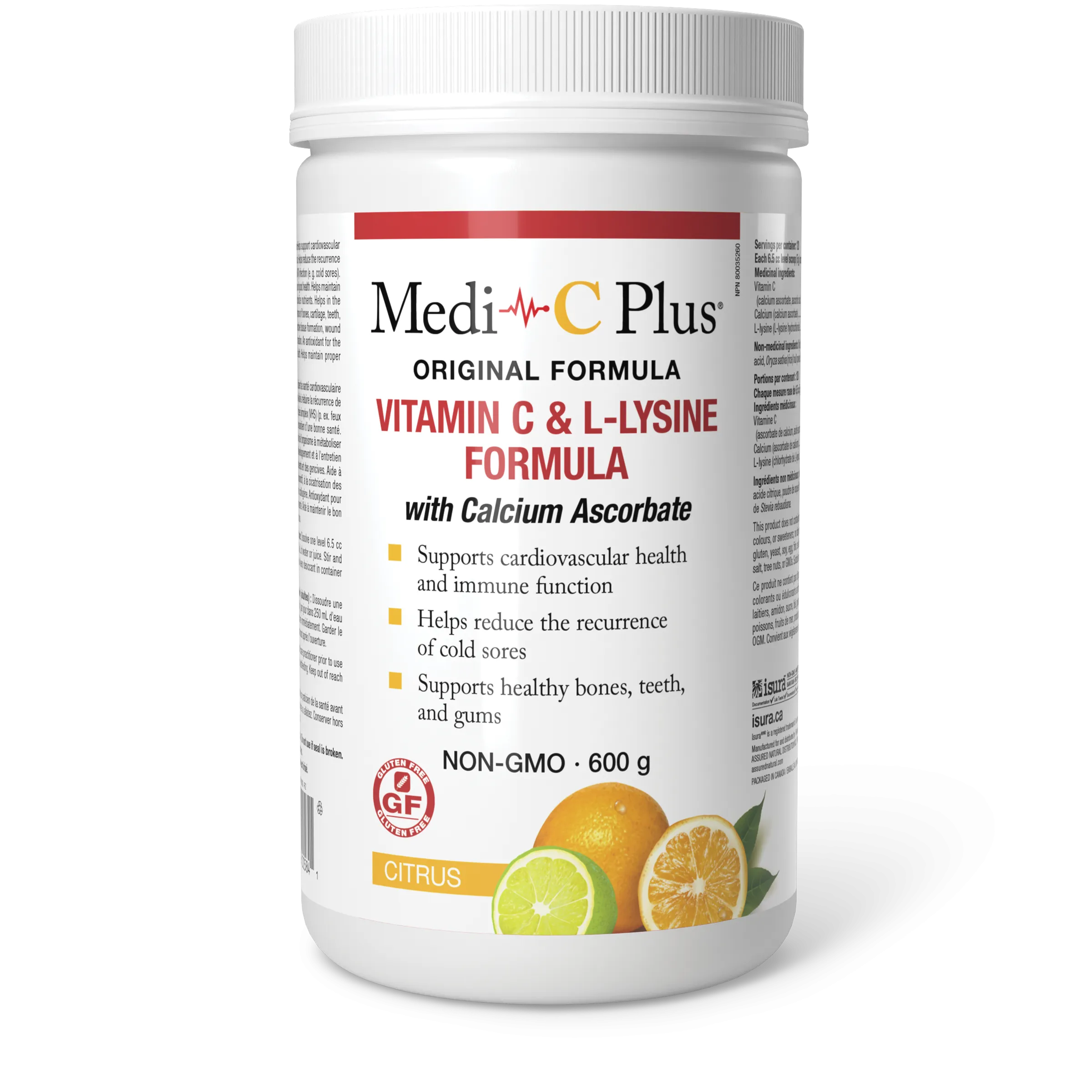 Medi-C Plus Vitamin C & L-Lysine Formula with Calcium Ascorbate - Citrus