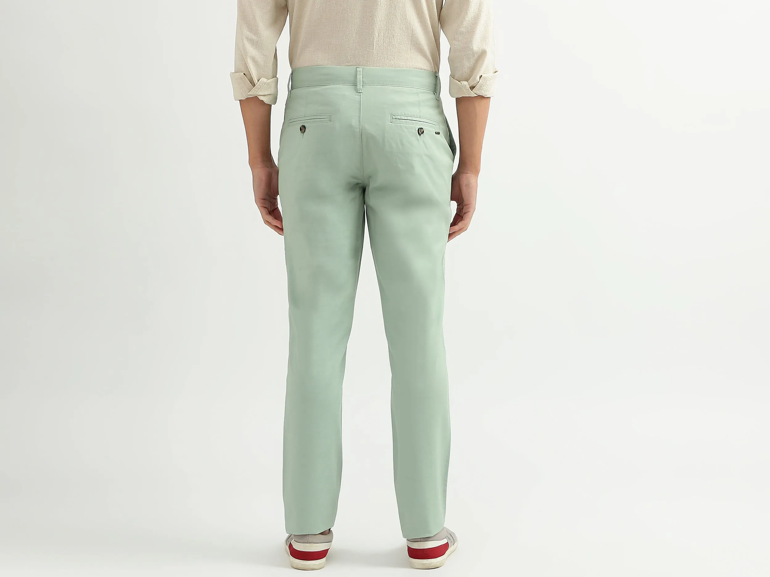 Men Solid Slim Fit Trousers