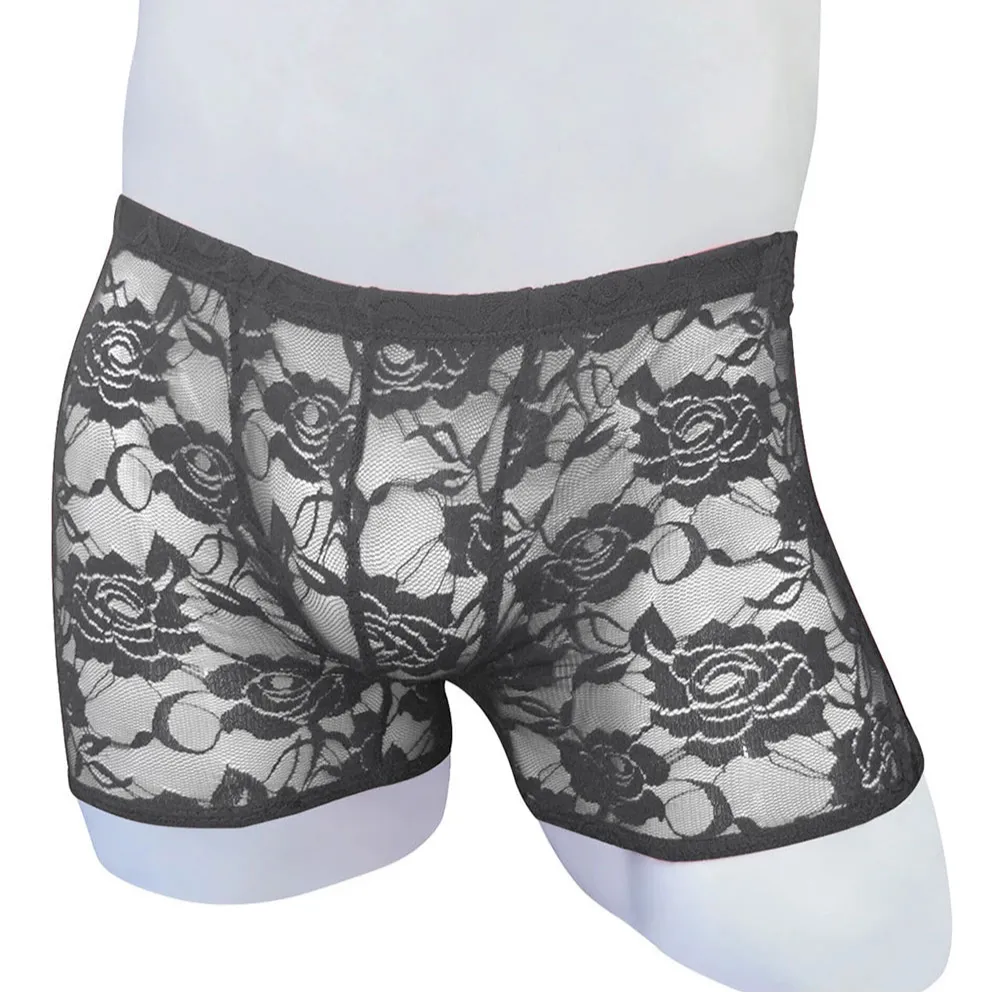 Men’s Floral Fetish Lace Boxers