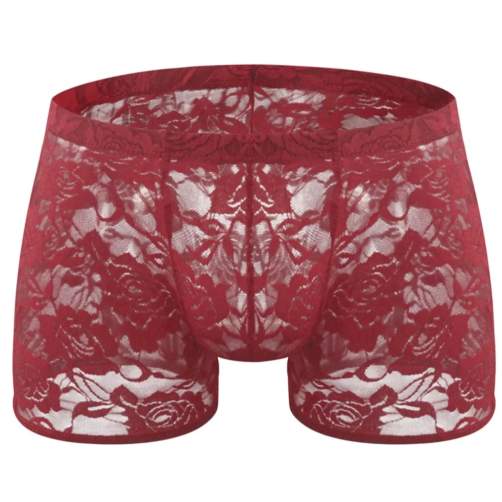 Men’s Floral Fetish Lace Boxers
