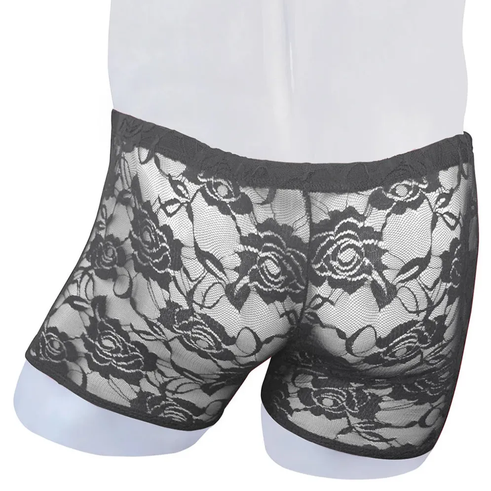 Men’s Floral Fetish Lace Boxers