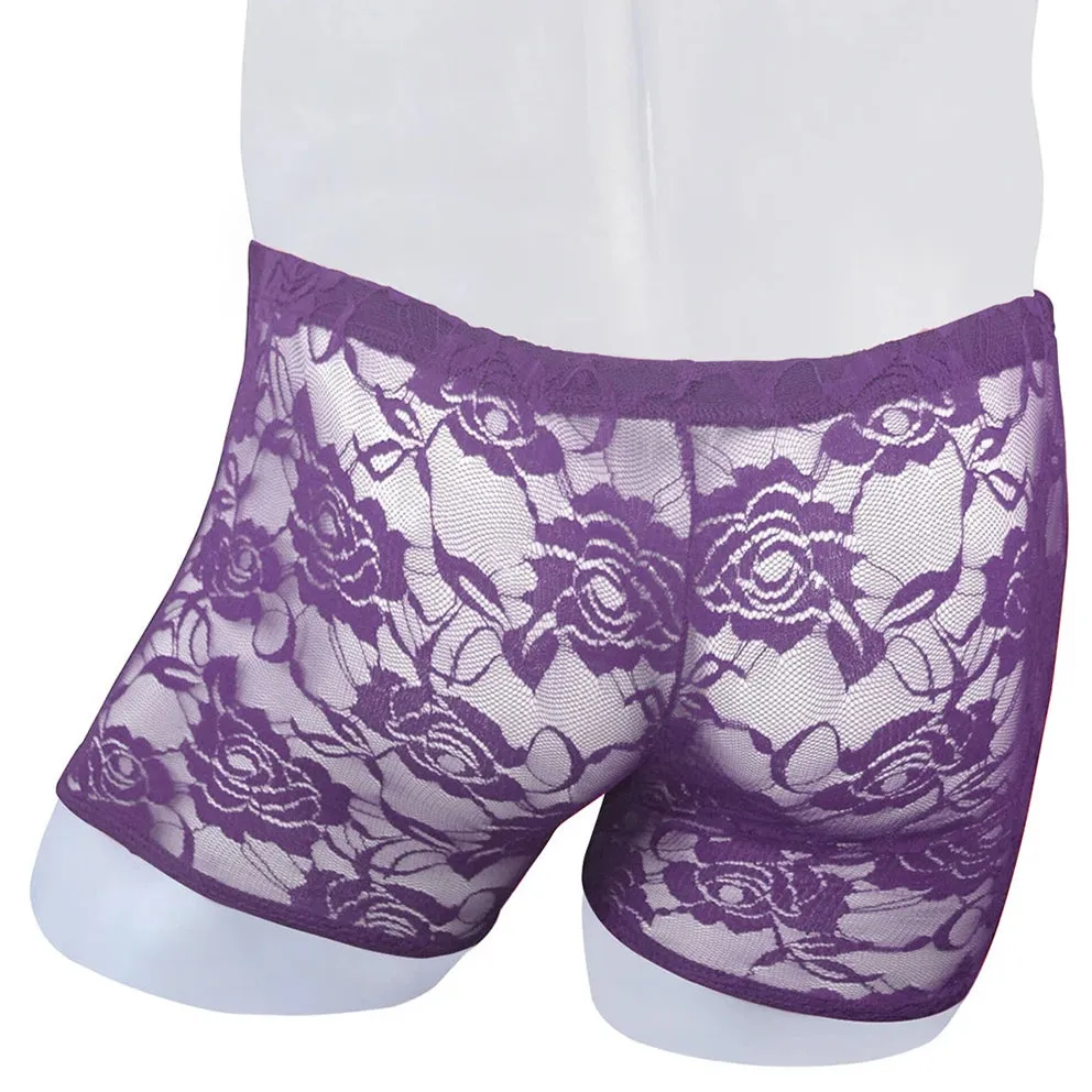 Men’s Floral Fetish Lace Boxers