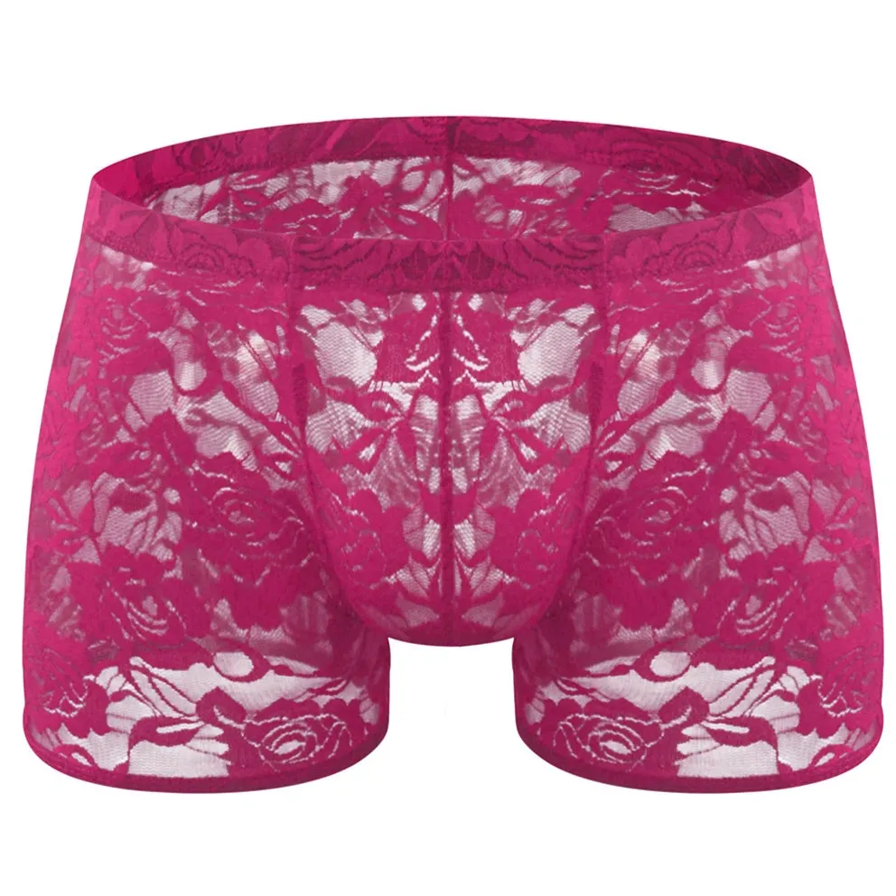 Men’s Floral Fetish Lace Boxers