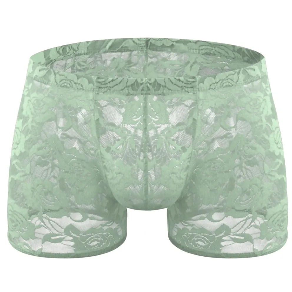 Men’s Floral Fetish Lace Boxers