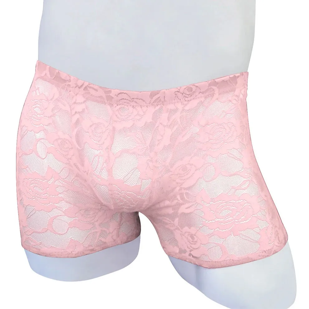 Men’s Floral Fetish Lace Boxers