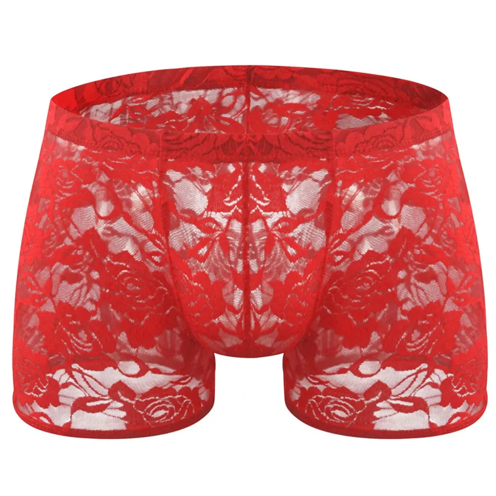 Men’s Floral Fetish Lace Boxers