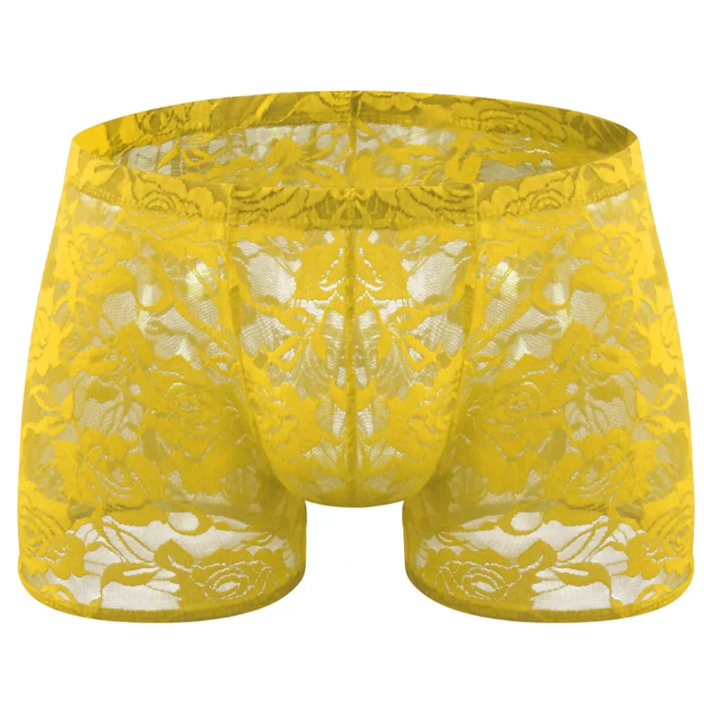 Men’s Floral Fetish Lace Boxers