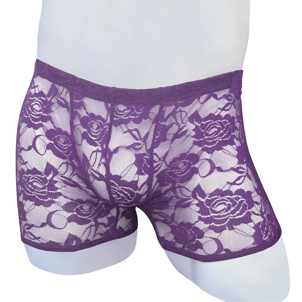 Men’s Floral Fetish Lace Boxers