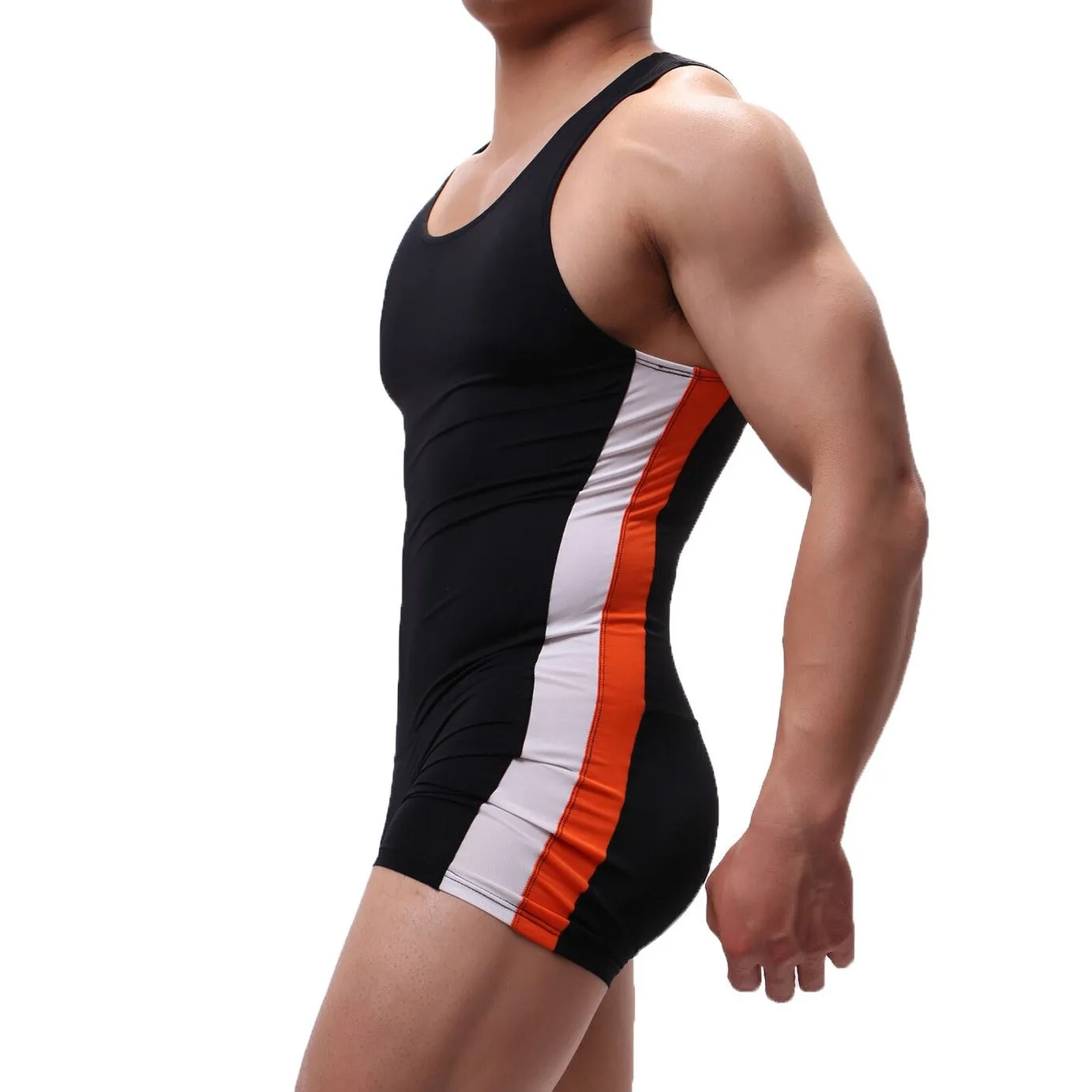 Men‘s Racing Stripe Wrestling Singlet