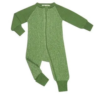 Merino Knitted Baby Sleepsuit Leaf