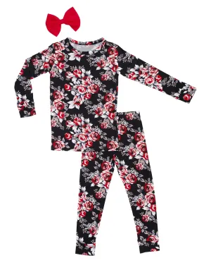 Midnight Rose Long Sleeve Pajamas