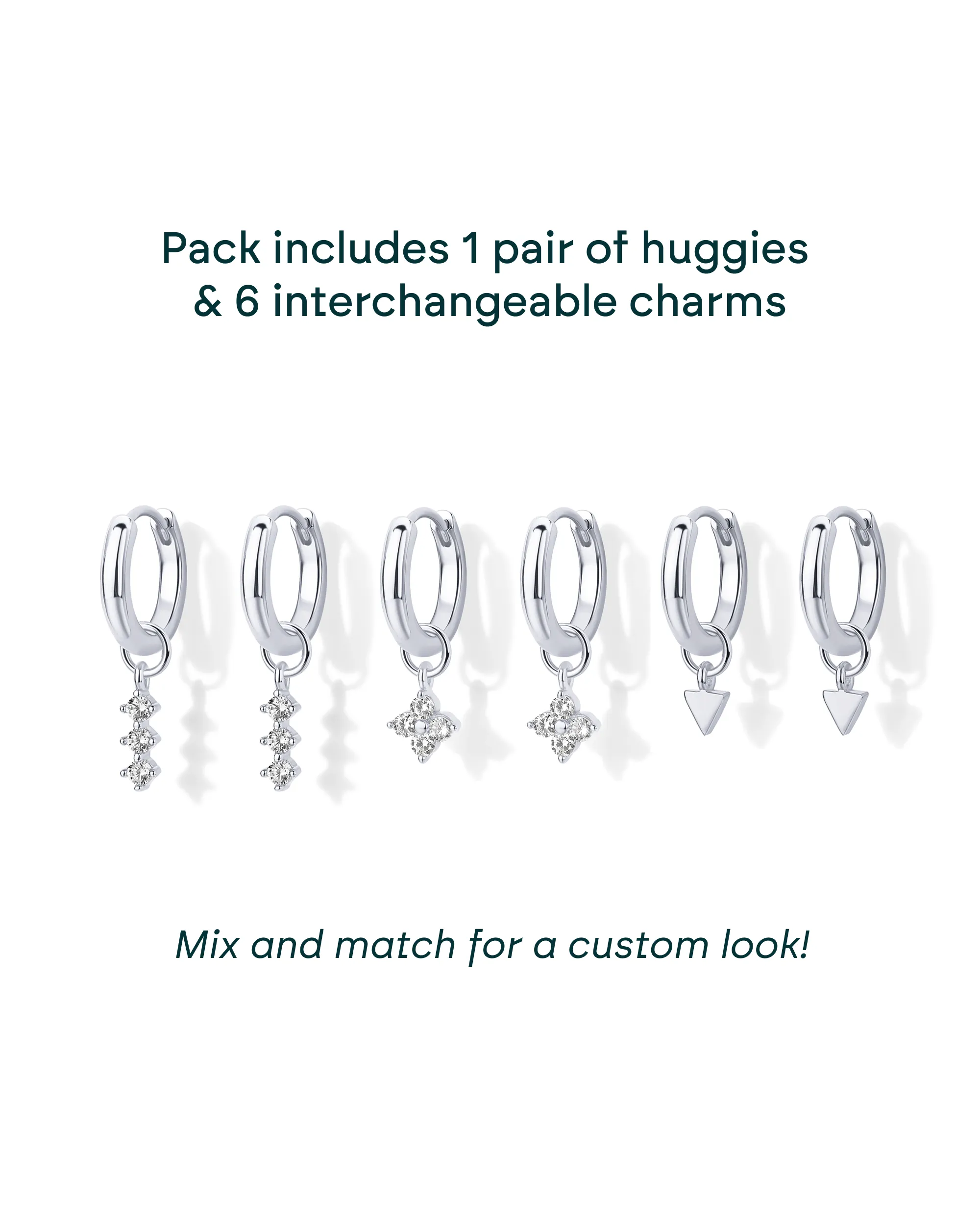 Mix and Match Huggie and Flower Charm Set