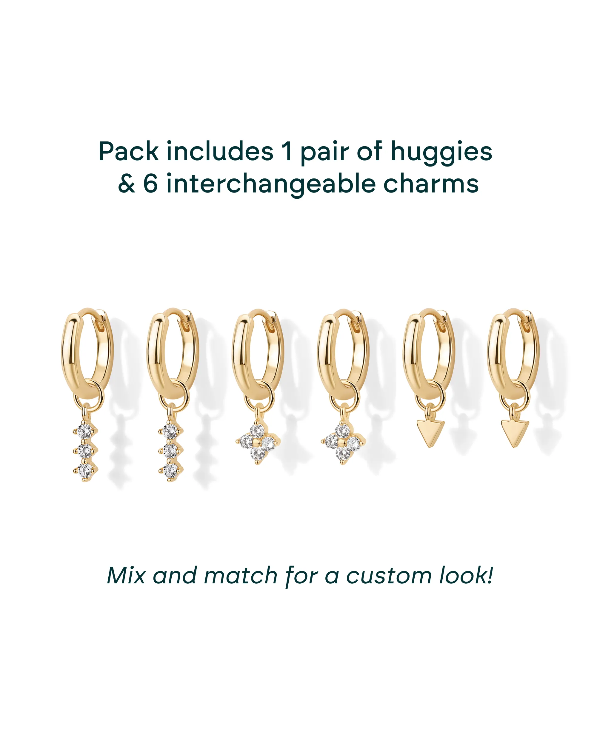 Mix and Match Huggie and Flower Charm Set
