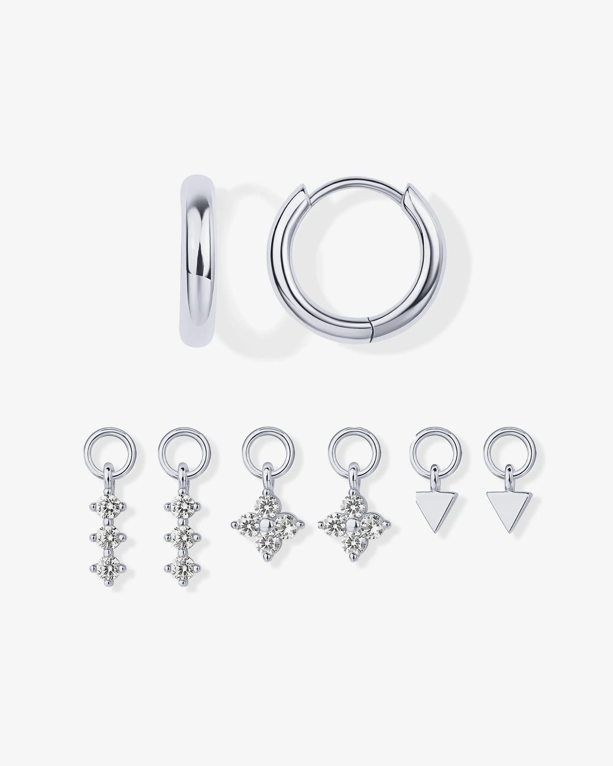 Mix and Match Huggie and Flower Charm Set