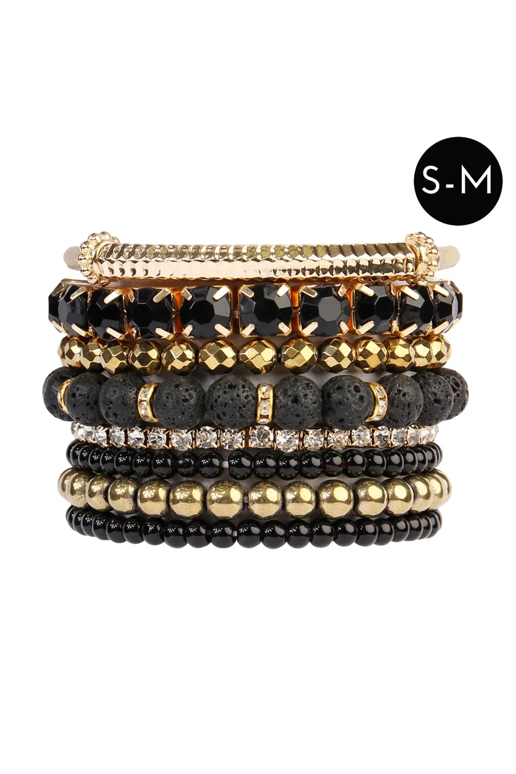 MIXED BEADS CHARM MULTI LINE BRACELET