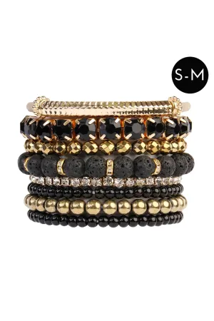 MIXED BEADS CHARM MULTI LINE BRACELET