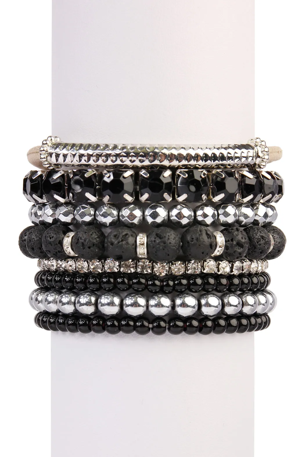 MIXED BEADS CHARM MULTI LINE BRACELET