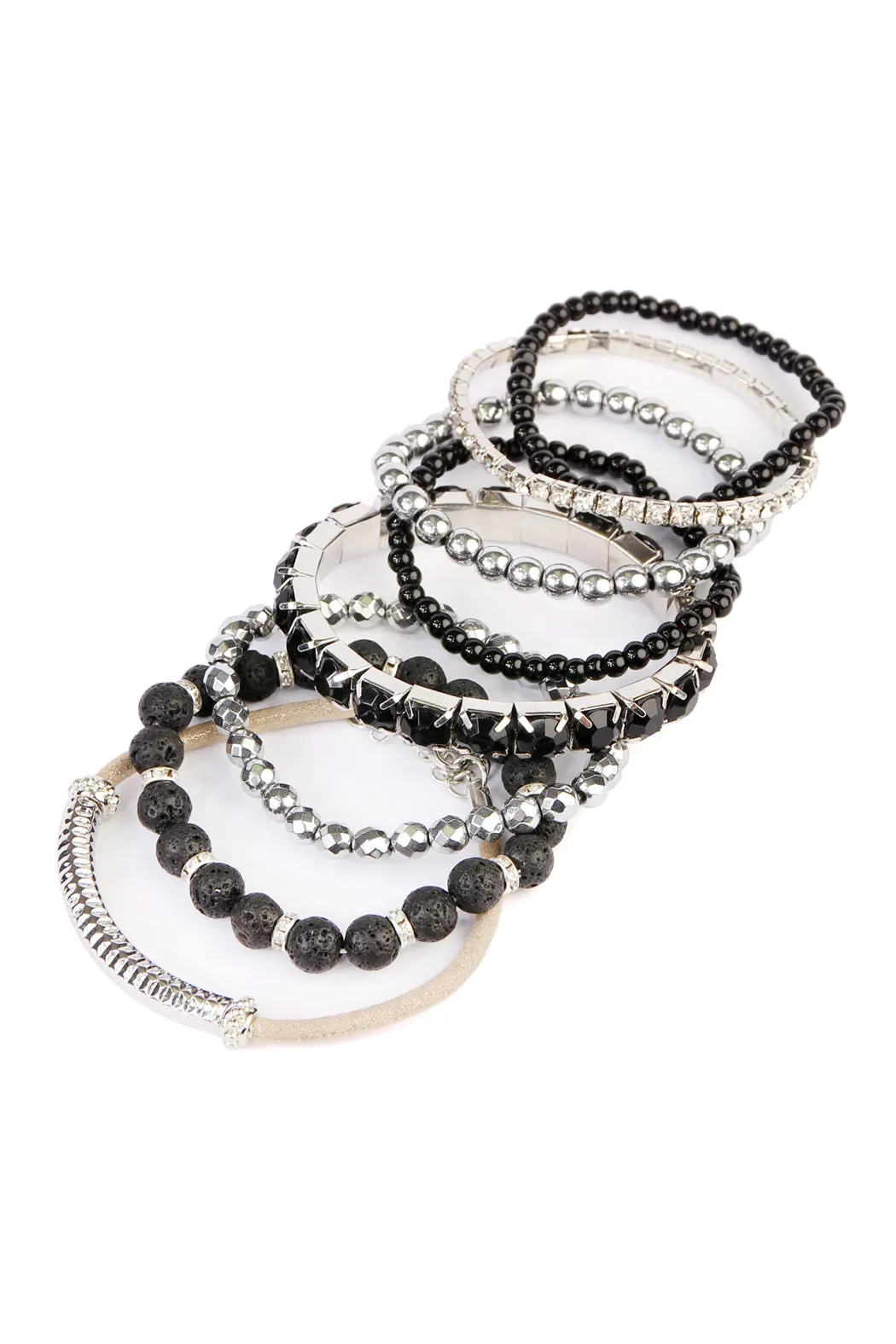 MIXED BEADS CHARM MULTI LINE BRACELET