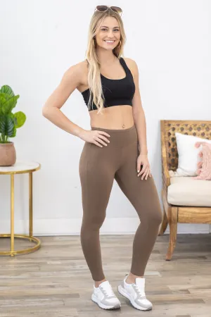 Mocha Microfiber Soft Full Length Leggings